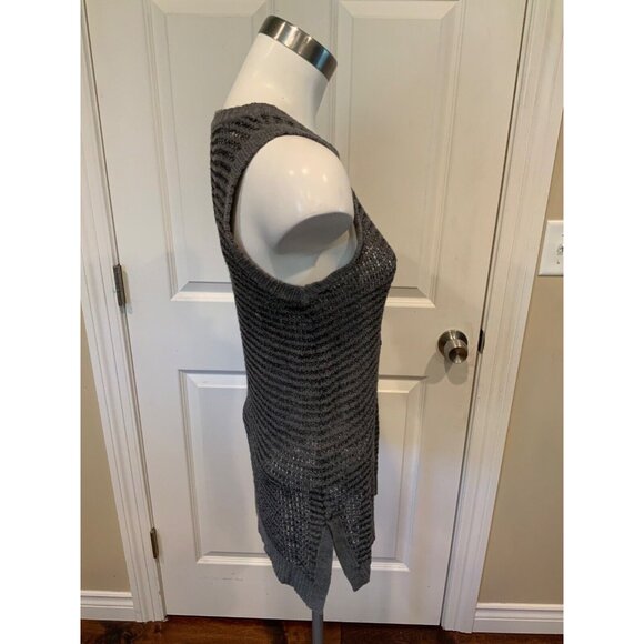 MM. LAFLEUR Gray Striped Loose Knit Tank Top, Size XS - Picture 4 of 7